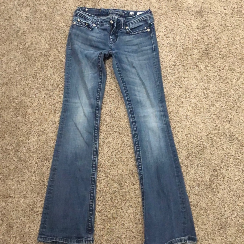 Miss me Jeans white stitching.
